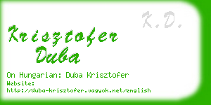 krisztofer duba business card